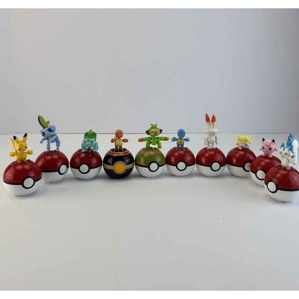 MEGA CONSTRUX Pokemon POKE BALLS & Action Figures Building Toys Lot 10